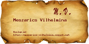 Meszarics Vilhelmina névjegykártya